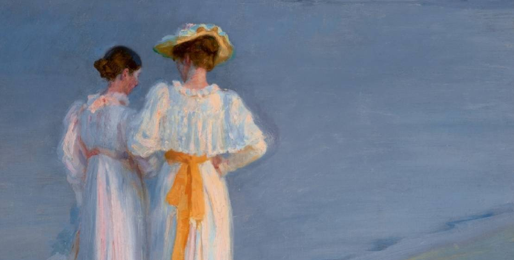 Peder Severin Krøyer, Anna Ancher und Marie Krøyer am Strand von Skagen, 1893, Öl auf Leinwand, Museum Kunst der Westküste, Alkersum/Föhr, Dauerleihgabe Collection Broere Charitable Foundation